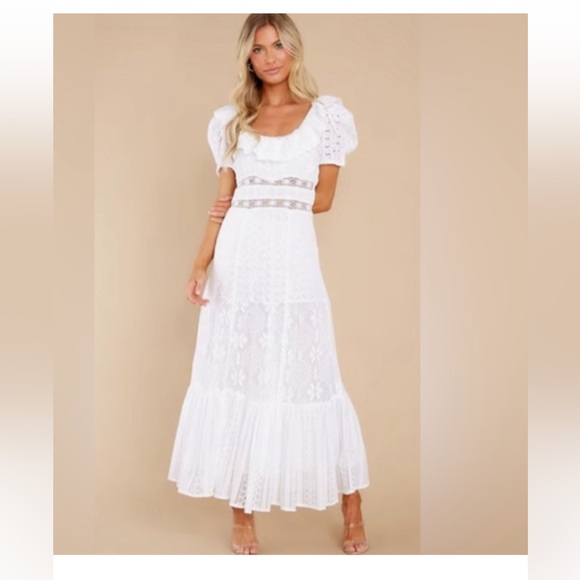 LoveShackFancy - Stassie Dress in Pure White - size 6 - Picture 5 of 16